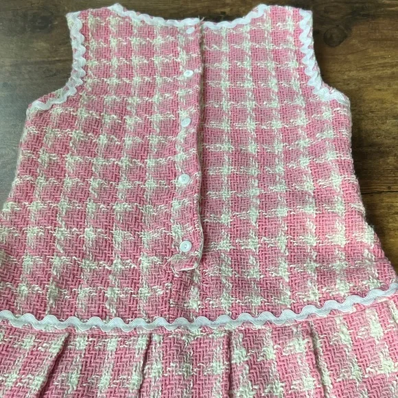 Badgley Mischka Pink and Cream Textured Girl’s Dress w/ Matching Purse Size 8 - Picture 12 of 14